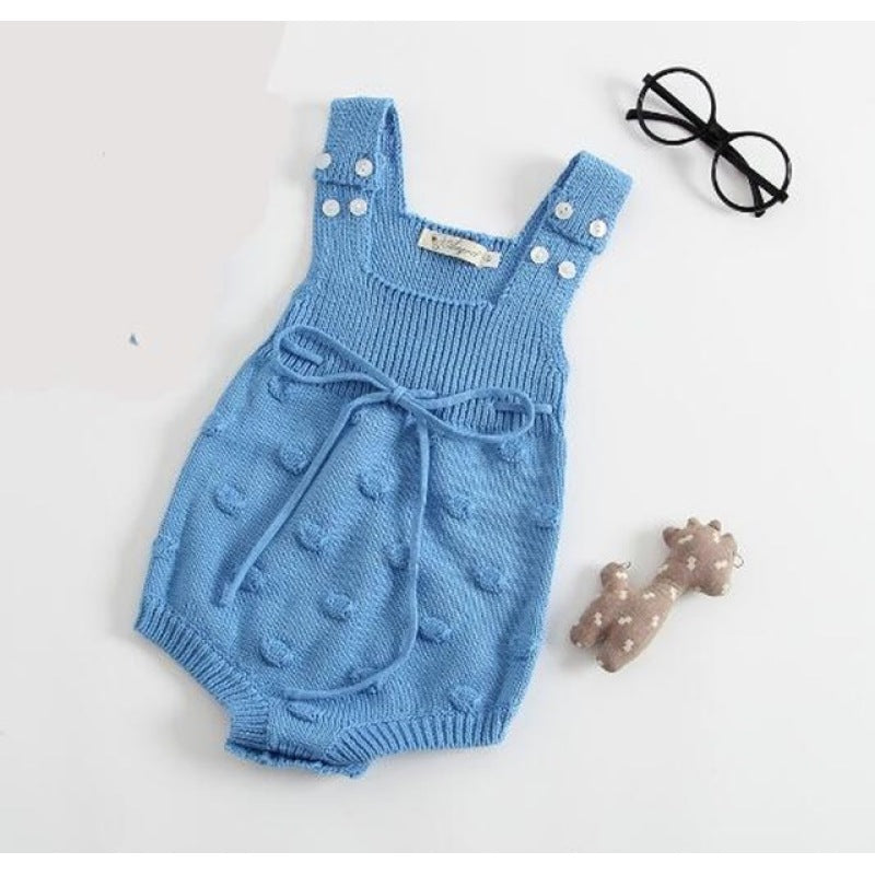 Woolen baby girls one piece romper with fungus