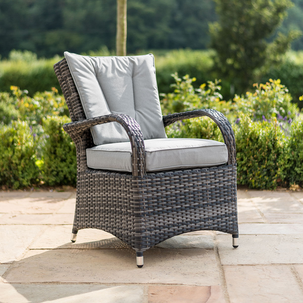 Texas 6 Seat Round Rattan Dining Set with Ice Bucket & Lazy Susan – Grey