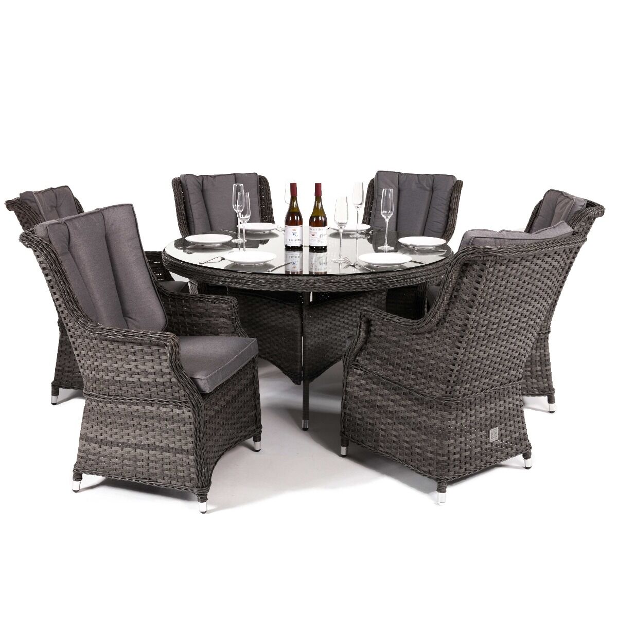 Victoria 6 Seat Round Rattan Dining Set