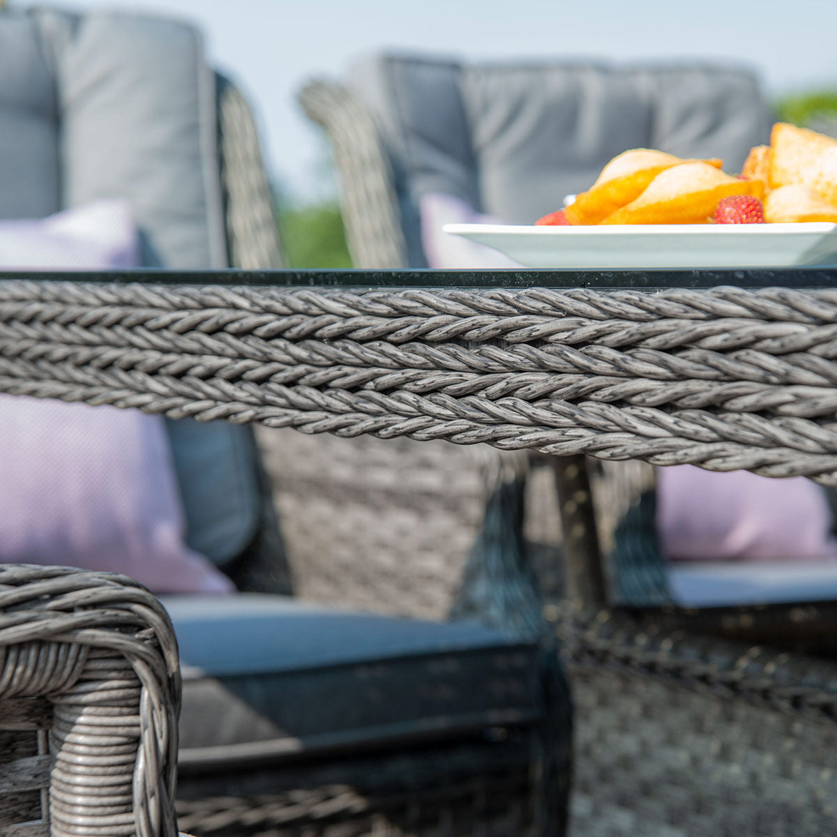 Victoria 6 Seat Round Rattan Dining Set