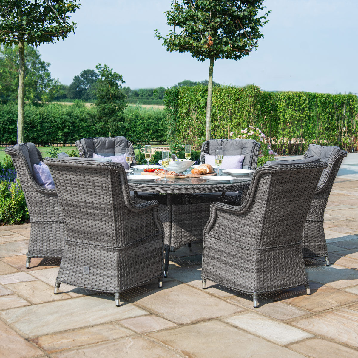 Victoria 6 Seat Round Rattan Dining Set