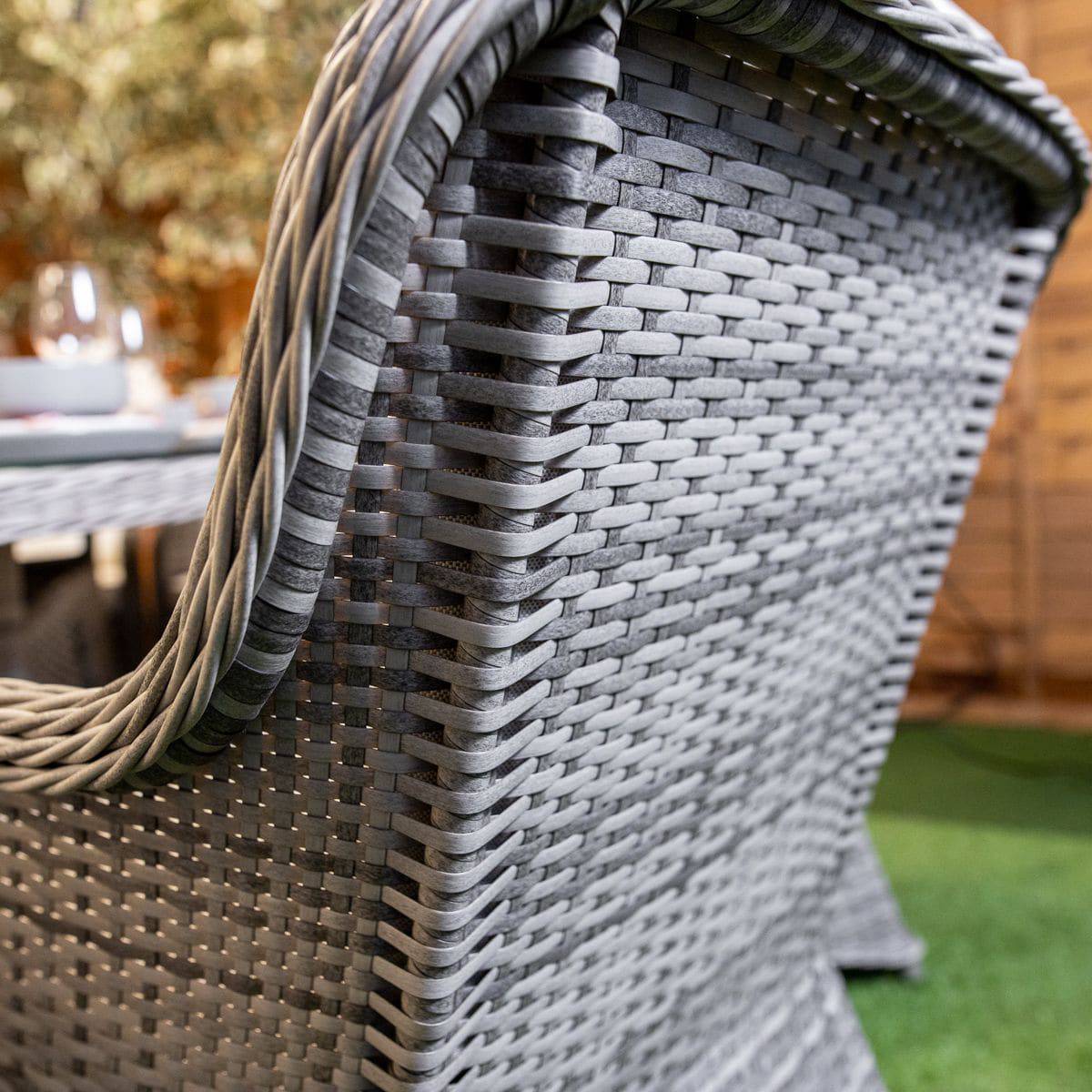 Rattan Champagne Vienna 8 Seat Fire Pit With 165cm Round Table
