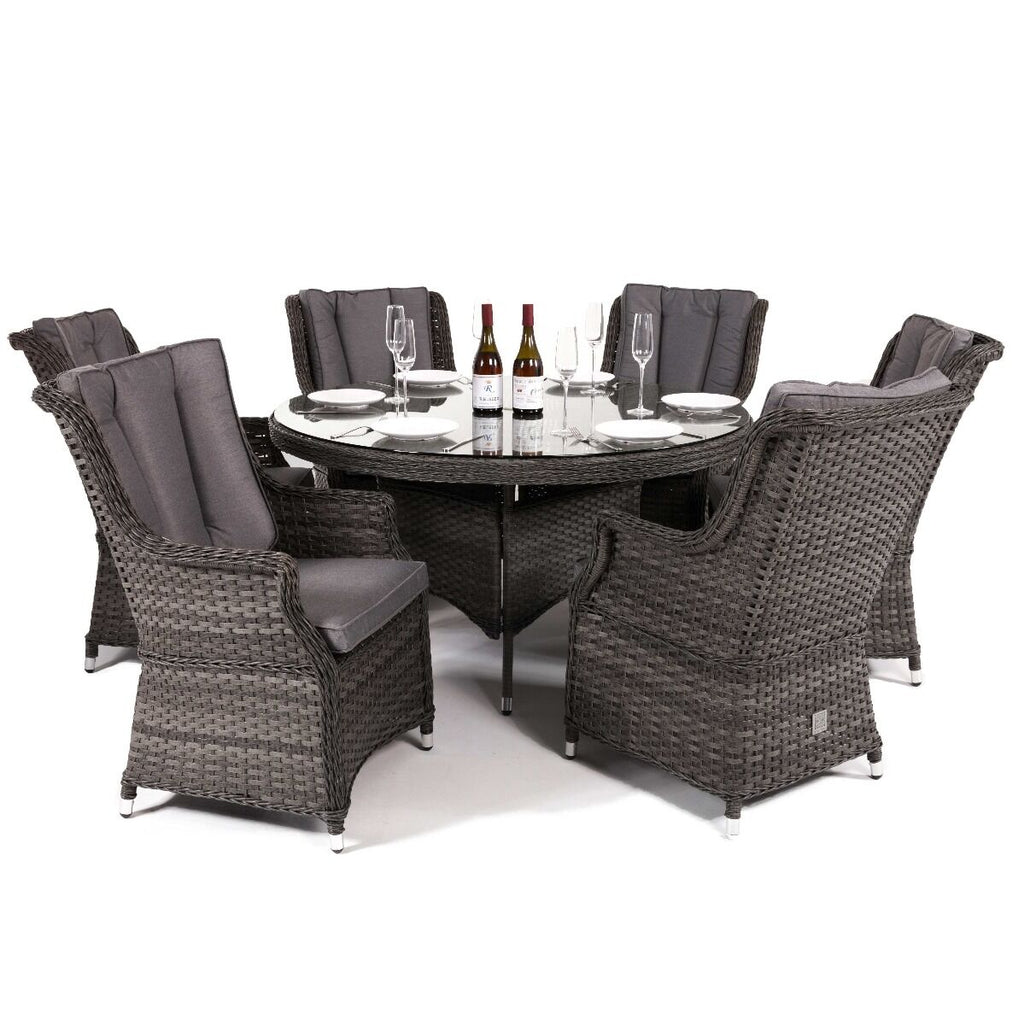 Victoria 6 Seat Round Rattan Dining Set
