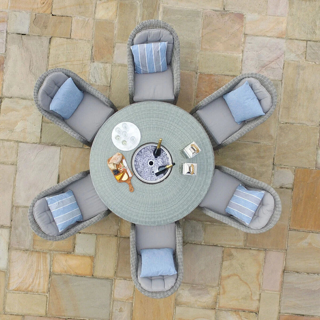 Oxford Heritage 6 Seat Round Rattan Dining Set